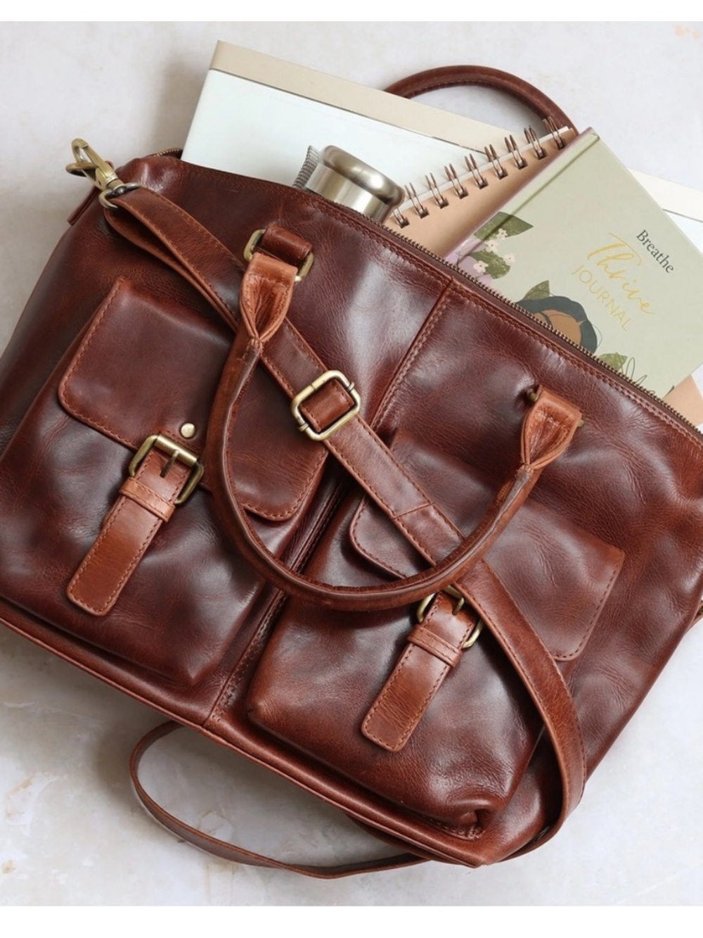 31 the leather store purse tote Ashton brown